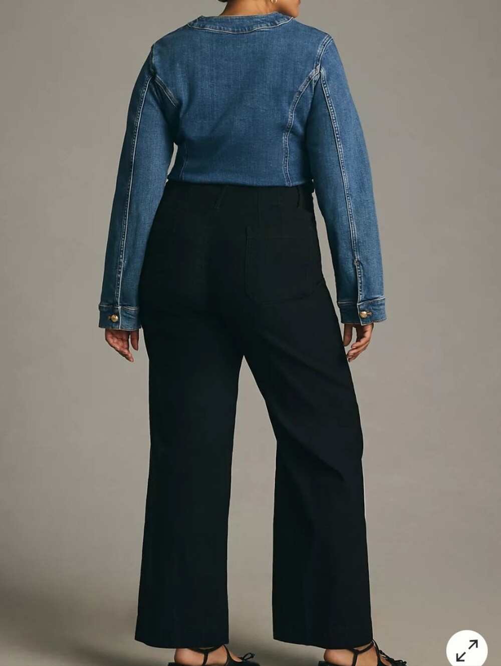 NWT Maeve Anthroplogie The Collette Wide Leg Full Length Pants Black - Picture 8 of 16